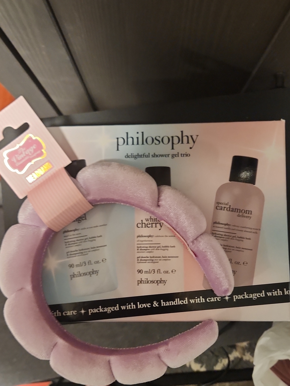 Philosophy Delightful Shower Gel Trio with Light Purple Headband. Brand New - Picture 1 of 3